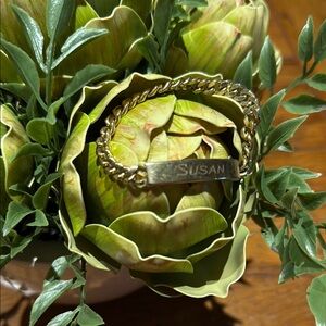 Gold Chain Bracelet with Nameplate